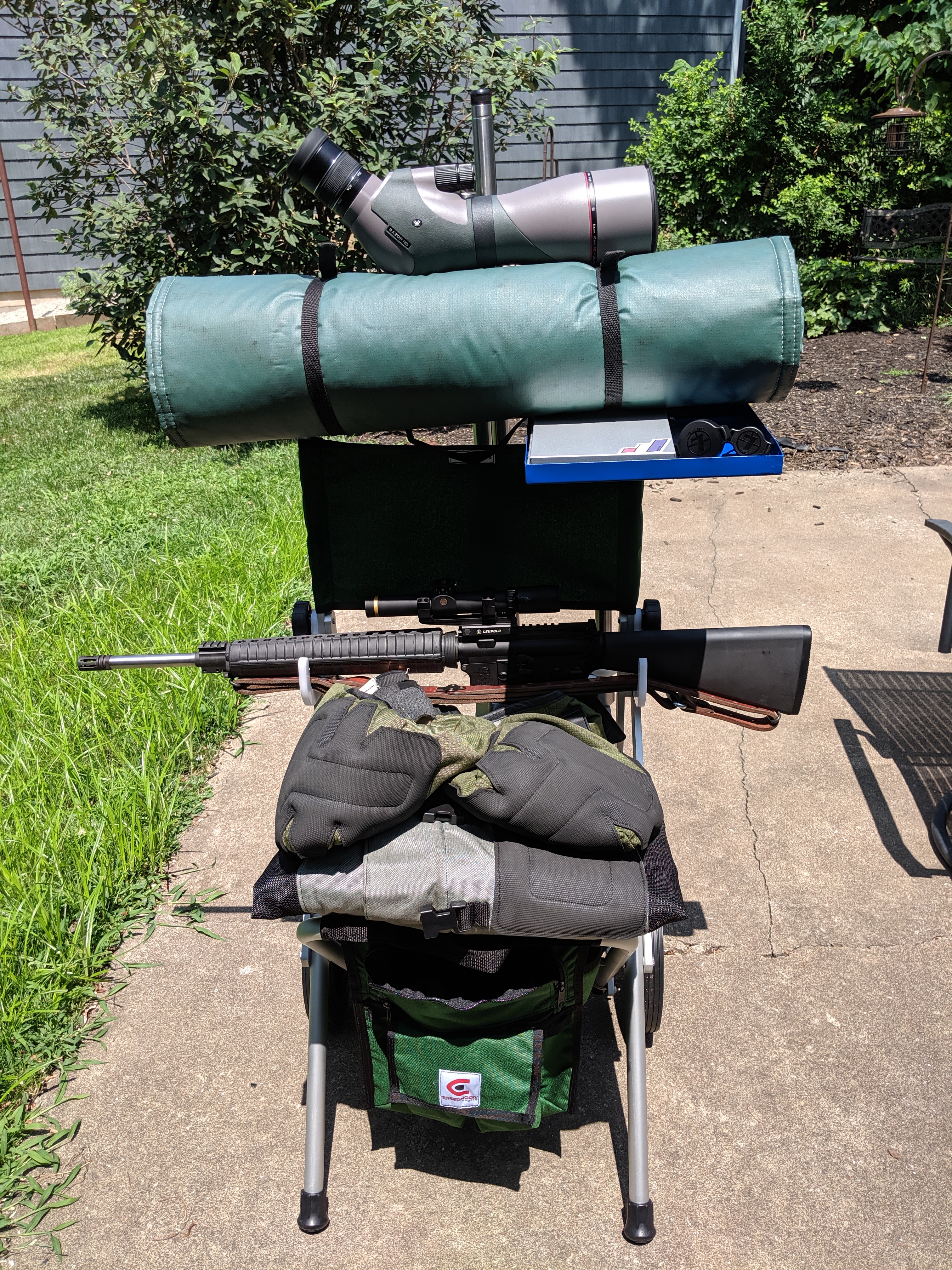 My highpower range cart, fully loaded (and a bit top-heavy)
