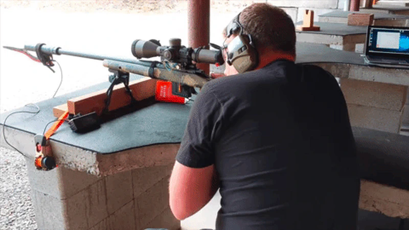 One of 10 rounds fired with a preloaded bipod