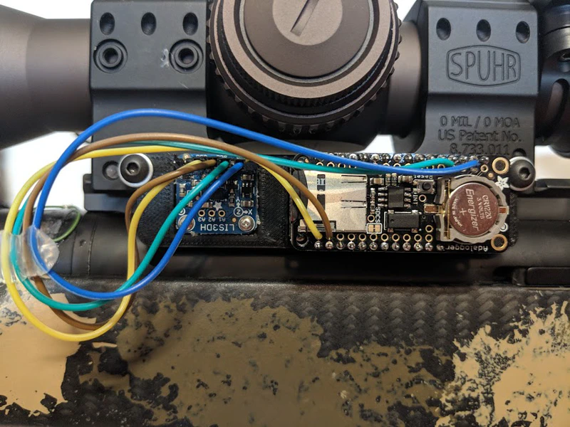 Homebrew 3-Axis accelerometer securely mounted.